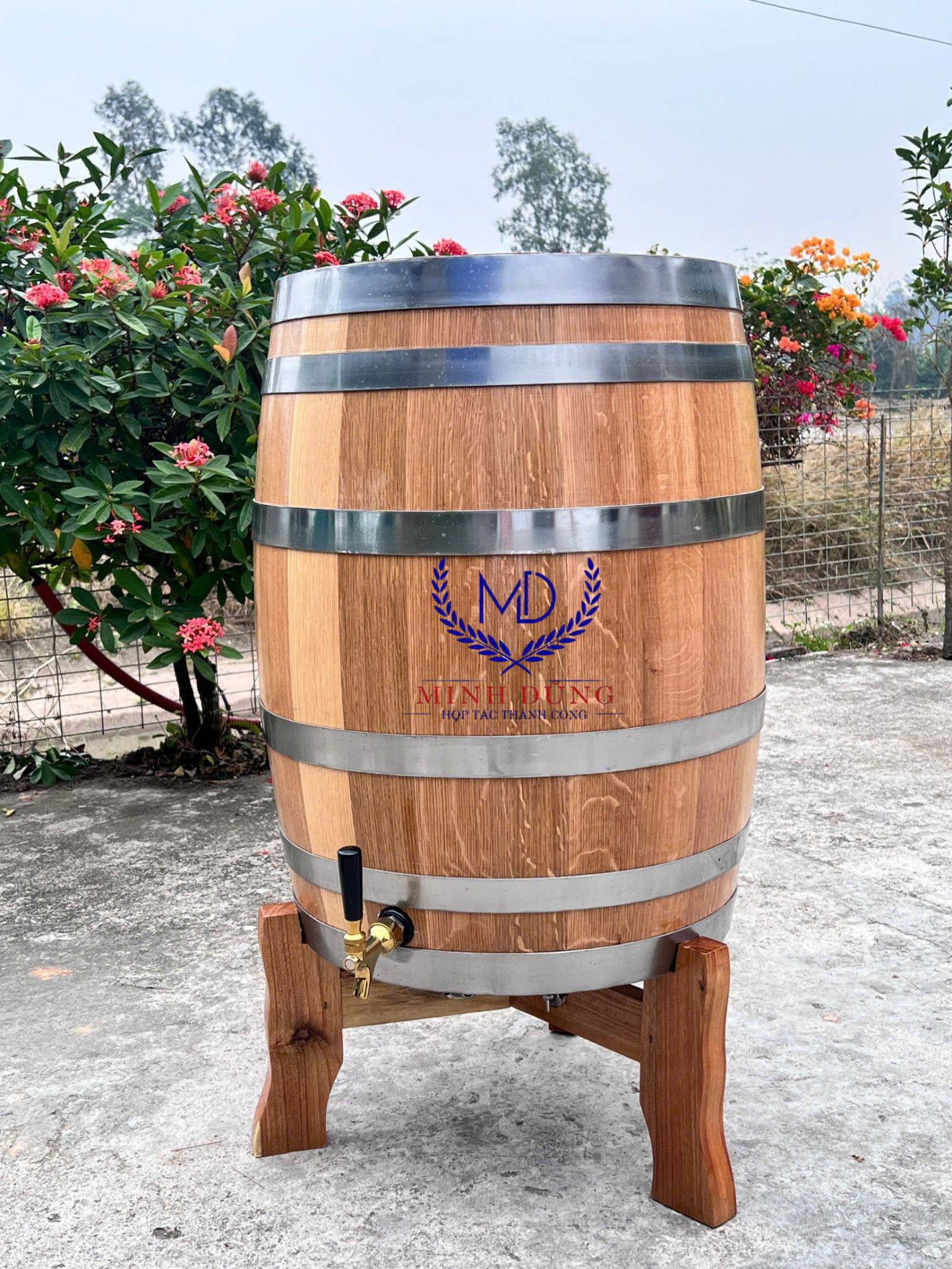 Thùng gỗ sồi100L